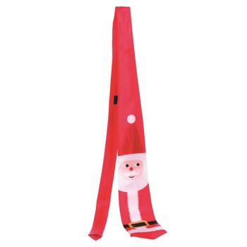 Krawat dekoracyjny z motywem świątecznym - Mikołaj (dla dzieci z gumką)