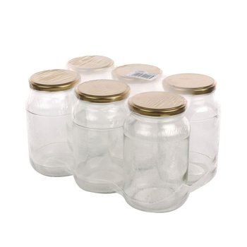 Komplet 6 słoików to-900 + zakrętka 6 zaczepowe