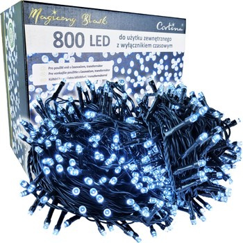 Lampki 800 LED na trasformator + timer + dodatkowe gniazdo + flash