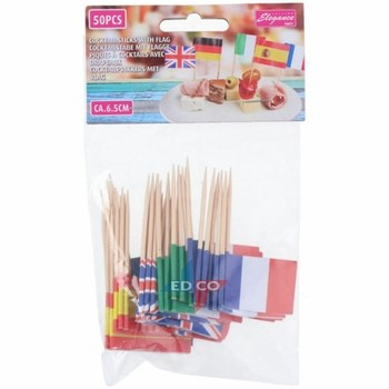 Wykałaczki dekoracyjne z flagami 50 szt.