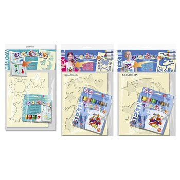 Zestaw farb tempera z szablonami do malowania na koszulkach lub szybach Playcolor