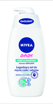 Nivea Baby Emolient Kojący ŻEL DO Mycia Ciała I Włosów 500ml