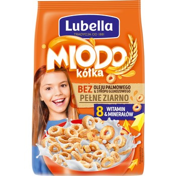 Lubella Mlekołaki Miodo kółka Zbożowe kółka z miodem 500 g