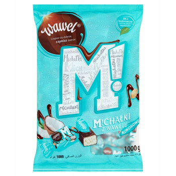 Wawel Michałki z Wawelu Kokosowe Cukierki w czekoladzie 1000 g