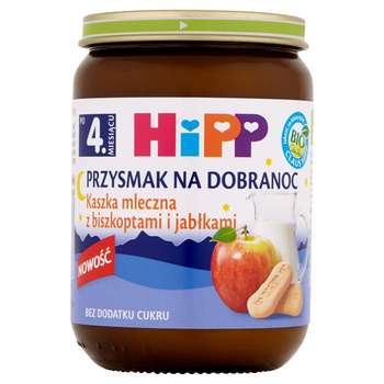 HiPP BIO Przysmak na Dobranoc Kaszkamleczna z biszkoptami i jabłkami po 4 miesiącu 190g