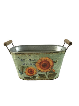 Metalowa doniczka- duże wiaderko