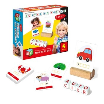 Montessori zabawka edukacyjna kostka po kostce - pisanie 4 kostki