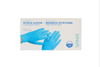 Rękawice nitrylowe niepudrowane Sanix rozmiar Medium 100 sztuk