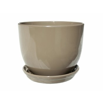 Doniczka CLASSIC 13,5 z podstawkiem kawa z mlekiem