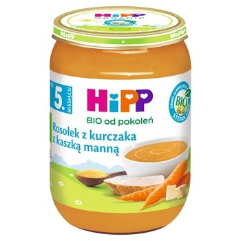 HiPP BIO Rosołek z kurczaka z kaszką manną po 5 miesiącu 190g
