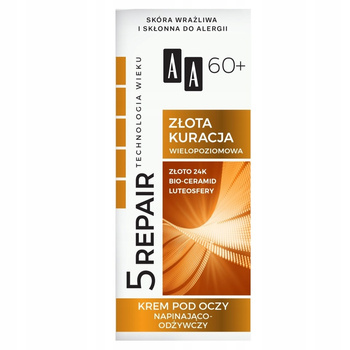 AA Technologia Wieku 5Repair 60+ Złota Kuracja krem pod oczy napinająco-odżywczy 15 ml