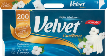 Velvet Excellence White Cotton Papier toaletowy 8 rolek