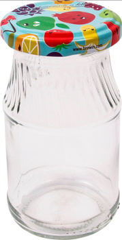 Słój TO 180 ml z kolorową zakrętką fi 53- 8szt