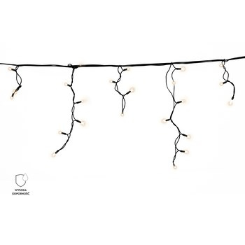 Kurtyna sople 100 LED biały ciepły z dodatkowym gniazdkiem na zewnątrz, 4,8M dekoracji