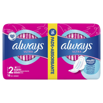 Always Ultra Super (R2) Ze Skrzydełkami Podpaski 16 Sztuk