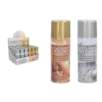 EM&EM Brokat w spreyu mix zloty, srebny
