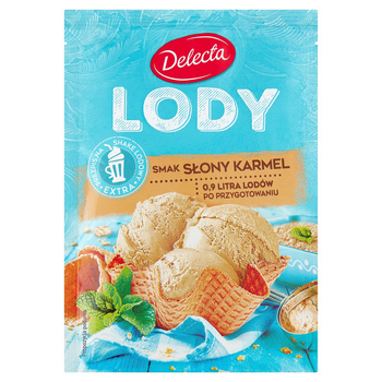 Lody w proszku 57g smak słony karmel Delecta