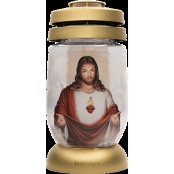 Bolsius Lampion 3S Jezus złoty