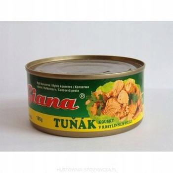 Tuńczyk kawałki w oleju roślinnym i sosie własnym 170g Giana