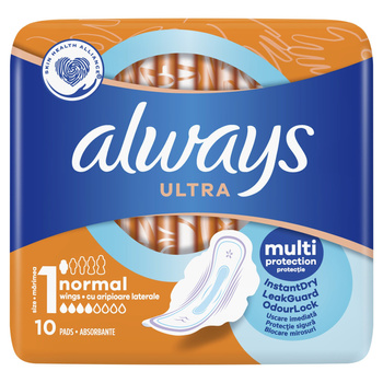 Always Ultra Normal (R1) Ze Skrzydełkami Podpaski 10 Sztuk
