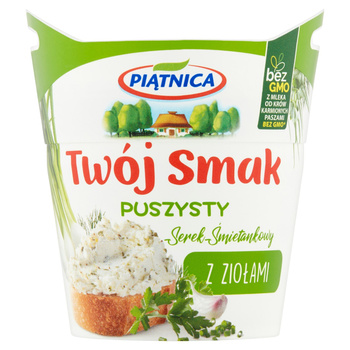 Piątnica Twój Smak Serek śmietankowy puszysty z ziołami 150 g