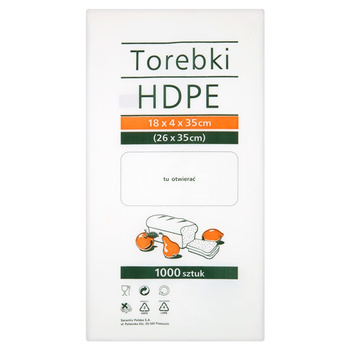 Torebki HDPE 26 x 35 cm 1000 sztuk