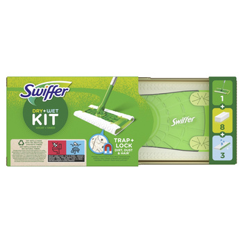 Swiffer Zestaw startowy: 1 mop, 8 suchych ściereczek i 3 mokre chusteczki