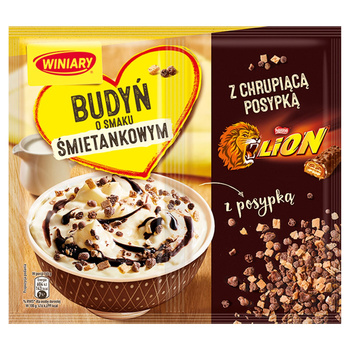 Winiary Budyń o smaku śmietankowym z posypką Lion 59g