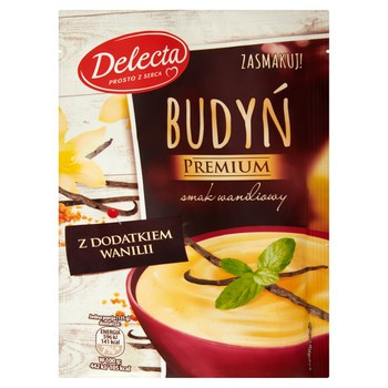 Delecta Premium Budyń smak waniliowy z dodatkiem wanilii 47 g