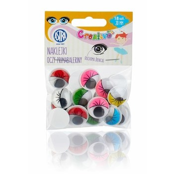 Oczy samoprzylepne z rzęsami 20 mm - Oczy Primabaleriny