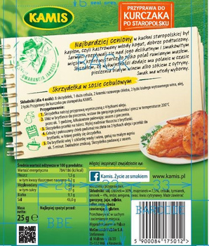 Kamis Przyprawa do kurczaka po staropolsku Mieszanka przyprawowa 25 g