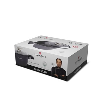Garnek z pokrywką 24 cm Black Stone Zwieger