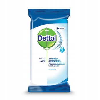 Dettol Antybakteryjne chusteczki do mycia powierzchni 36 sztuk