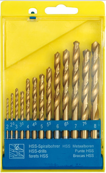 Wiertła do metalu tytanowe 13 części 2-8 mm