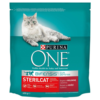 PURINA ONE STERILCAT Wołowina z pszenicą 450g