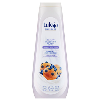 Luksja Silk Care Kremowy płyn do kąpieli Smakowita jagodowa babeczka 900ml