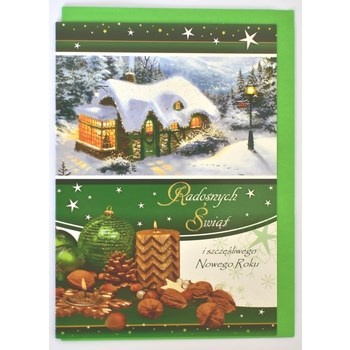 Karnet B6 brokatowany,margines. Koperta mix kolorów