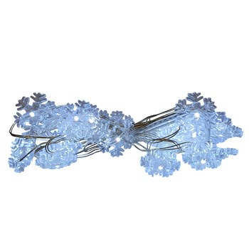 Lampki 20 LED śnieżynki + gwiazdki na baterie cool white