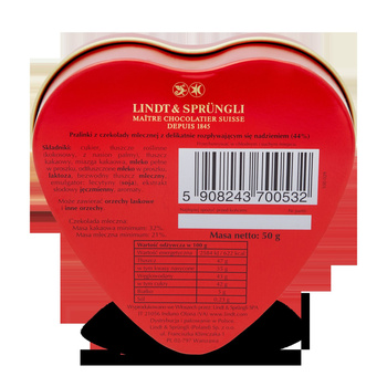 Lindt Lindor Praliny z czekolady mlecznej z nadzieniem 50 g