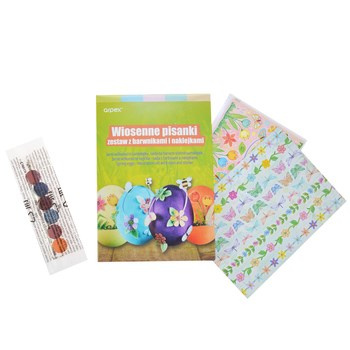 Wiosenne pisanki - zestaw z barwnikami i naklejkami