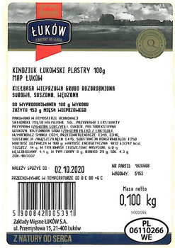Kindziuk łukowski plastry 100g Łuków