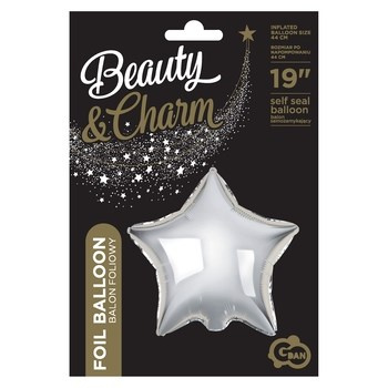 Balon foliowy B&C "Gwiazda", srebrna, 19"