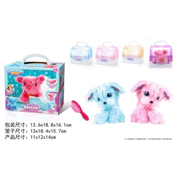 Piesek do czesania w koszyku