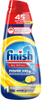 Finish All in 1 Max Power Gel Lemon Żel do mycia naczyń w zmywarce 900 ml