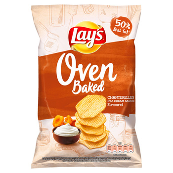 Lay's Oven Baked Pieczone chipsy ziemniaczane o smaku kurek w śmietanowym sosie 125 g