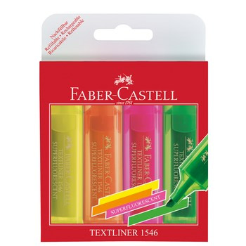 Zakreślacz 1546 etui plastikowe 4 kolory faber-castell