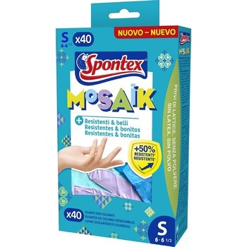 Spontex Mosaik 40 szt rozm.S rękawice nitrylowe