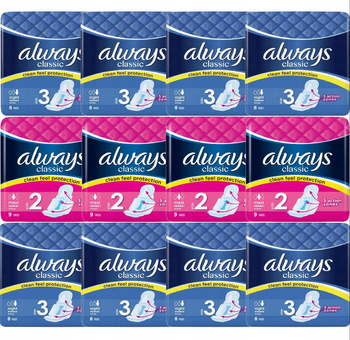 Always Podpaski ze skrzydełkami Classic Night (rozmiar 3) x8