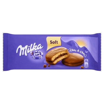 Milka Choc & Choc Ciastka biszkoptowe przekładane nadzieniem kakaowym oblane czekoladą mleczną 150 g