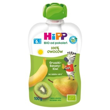 HiPP BIO Mus owocowy po 6 miesiącugruszki-banany-kiwi 100g